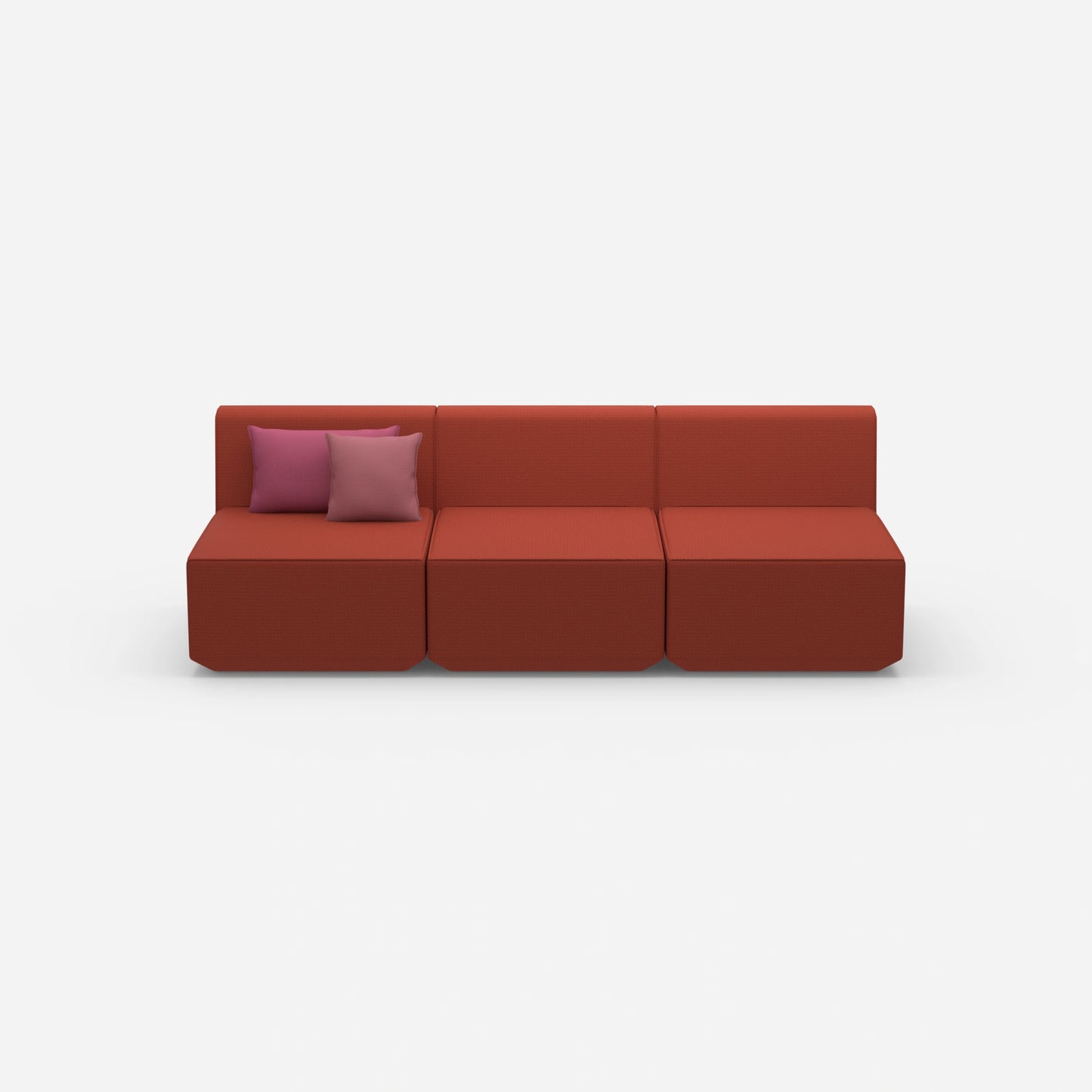Rote 3 Sitzer Sofas von vorne