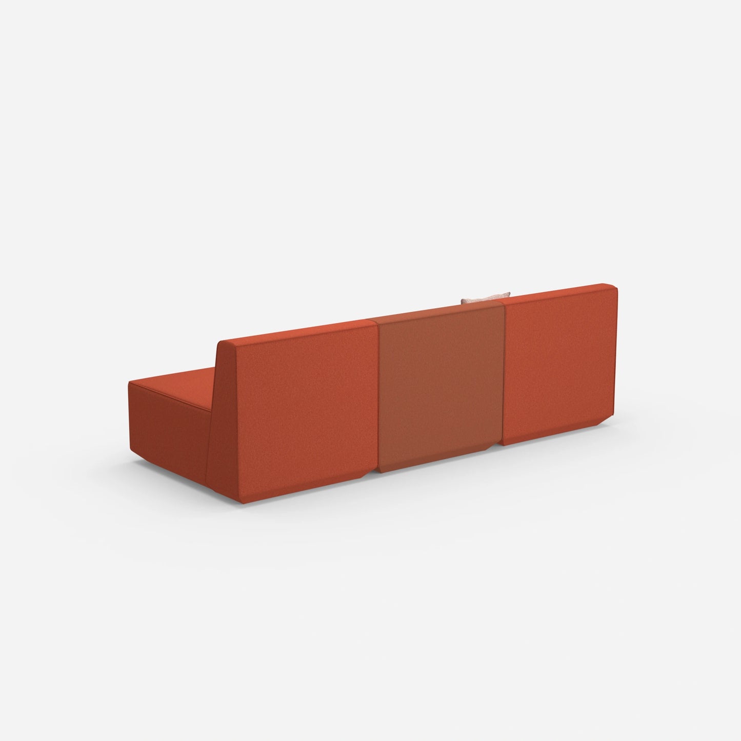 Rote 3 Sitzer Sofas von hinten