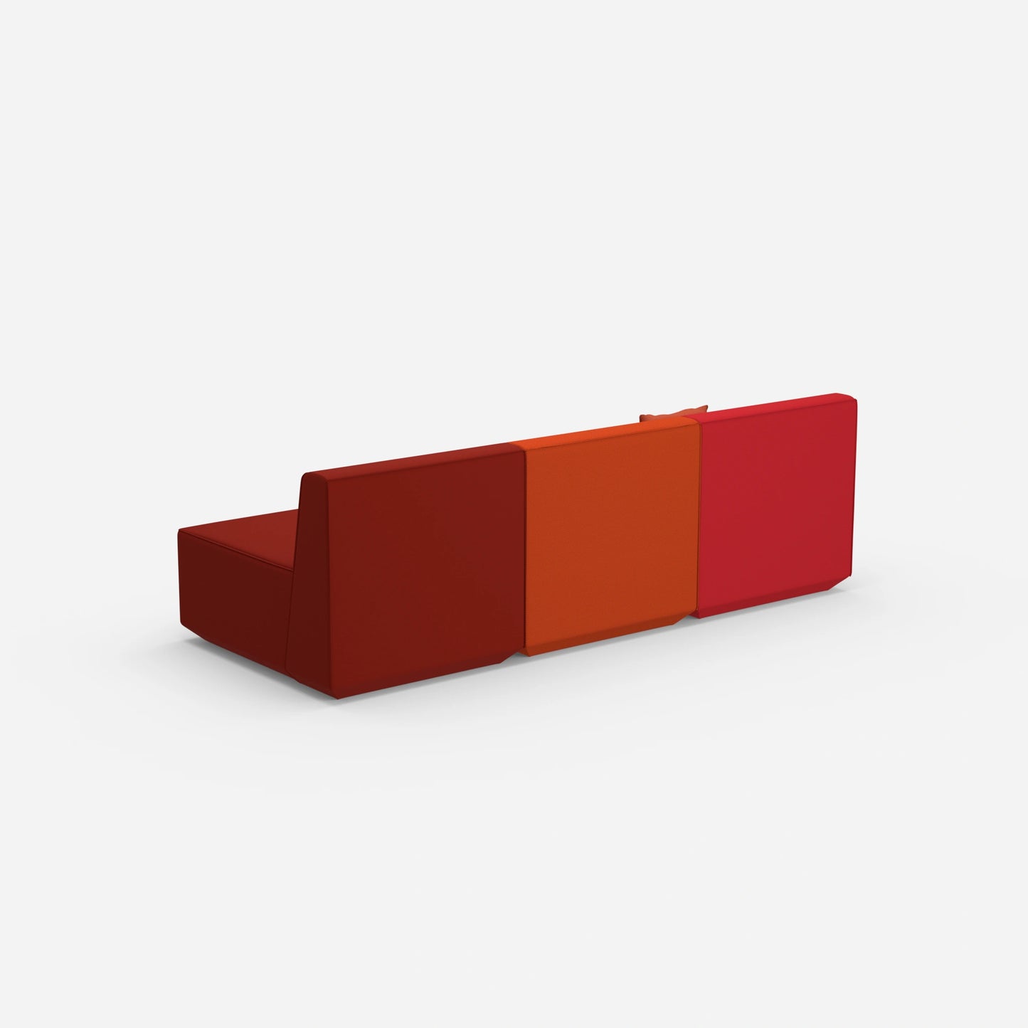 Rote 3 Sitzer Sofas von hinten
