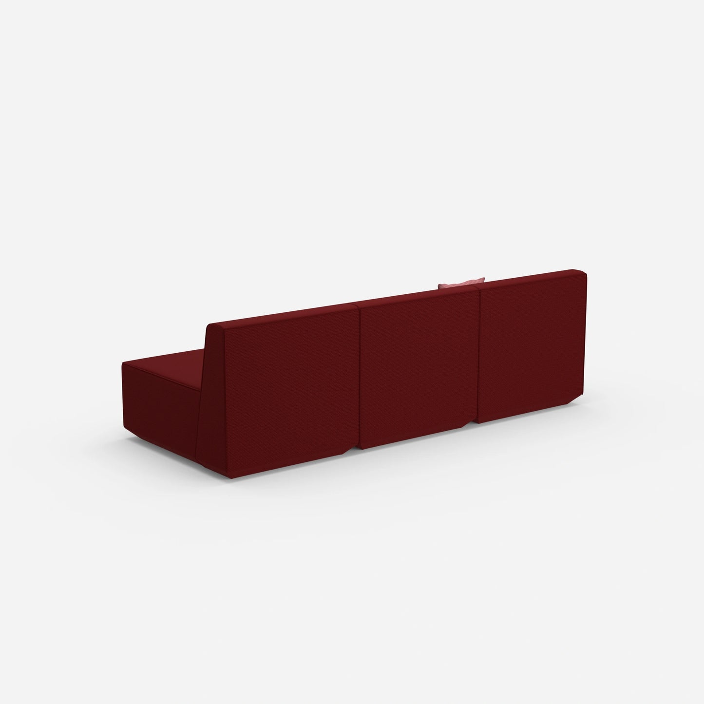Rote 3 Sitzer Sofas von hinten