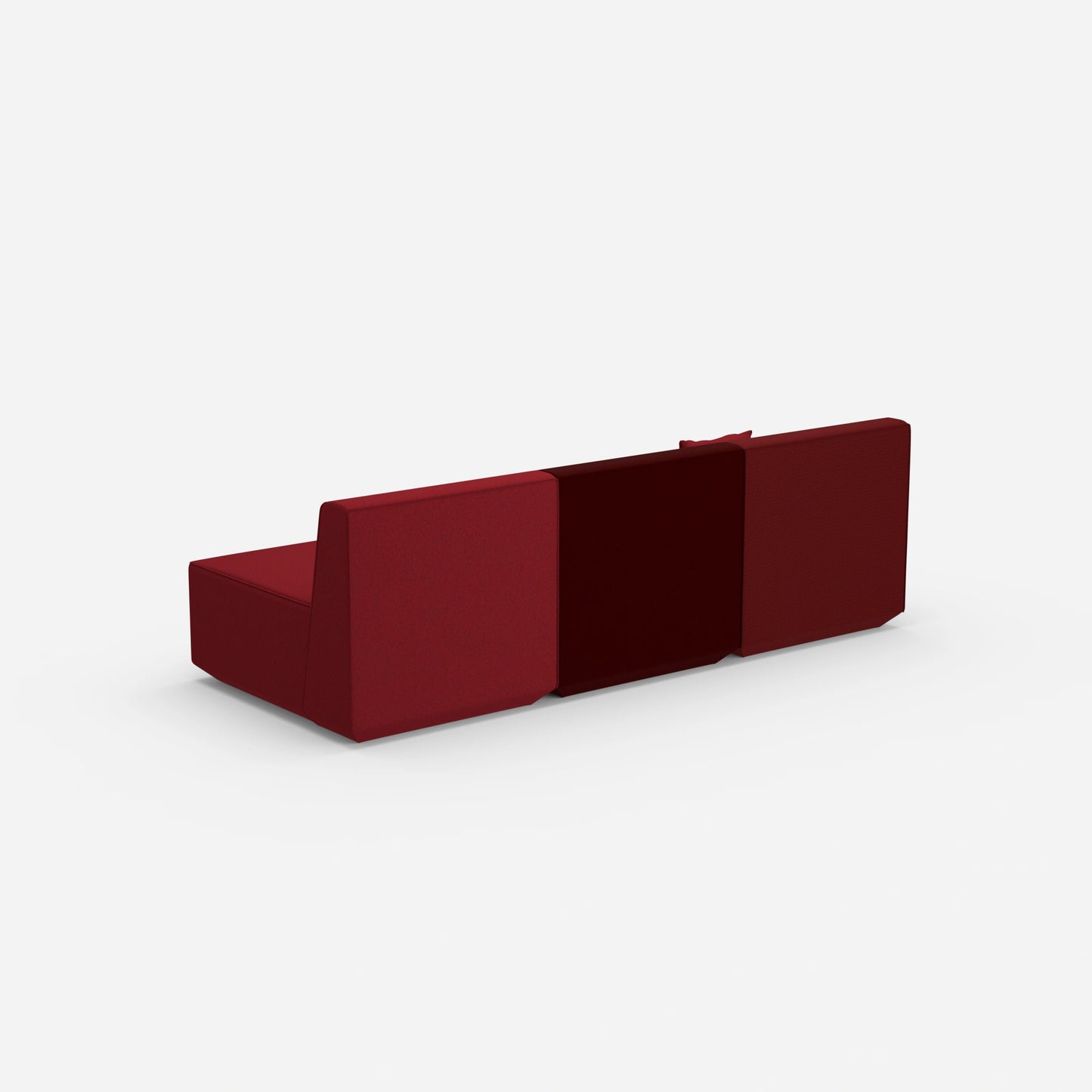 Rote 3 Sitzer Sofas von hinten