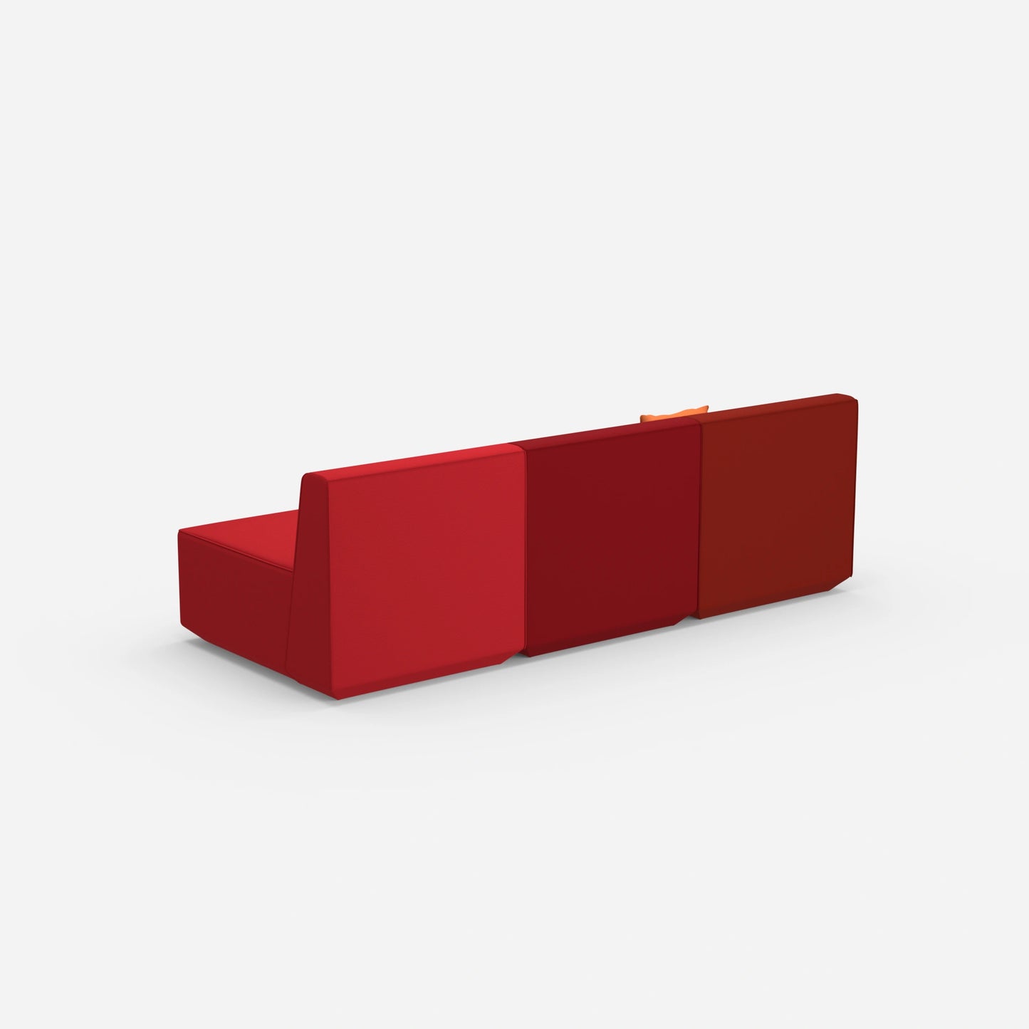 Rote 3 Sitzer Sofas von hinten