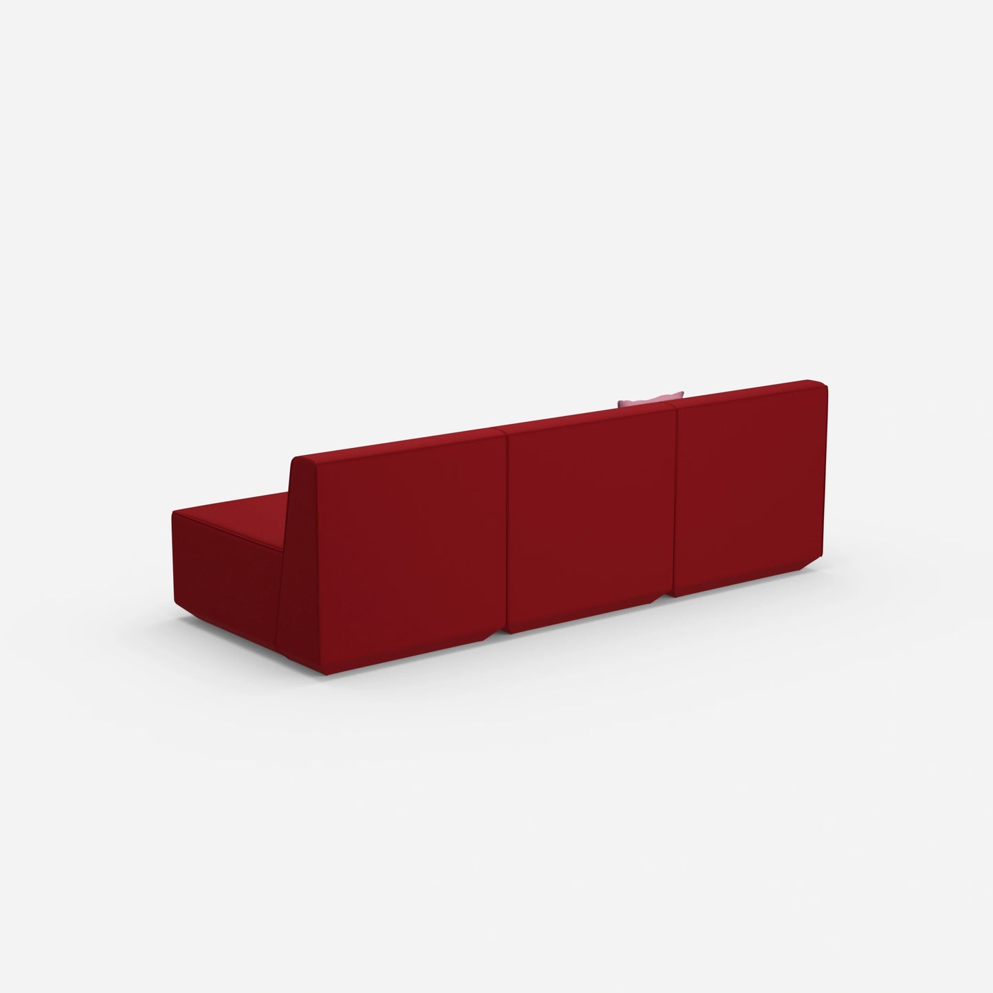 Rote 3 Sitzer Sofas von hinten