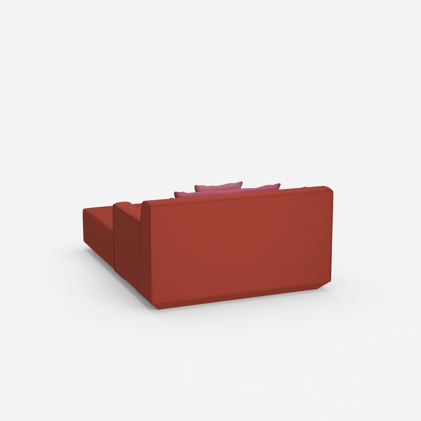 Rote Recamiere von hinten