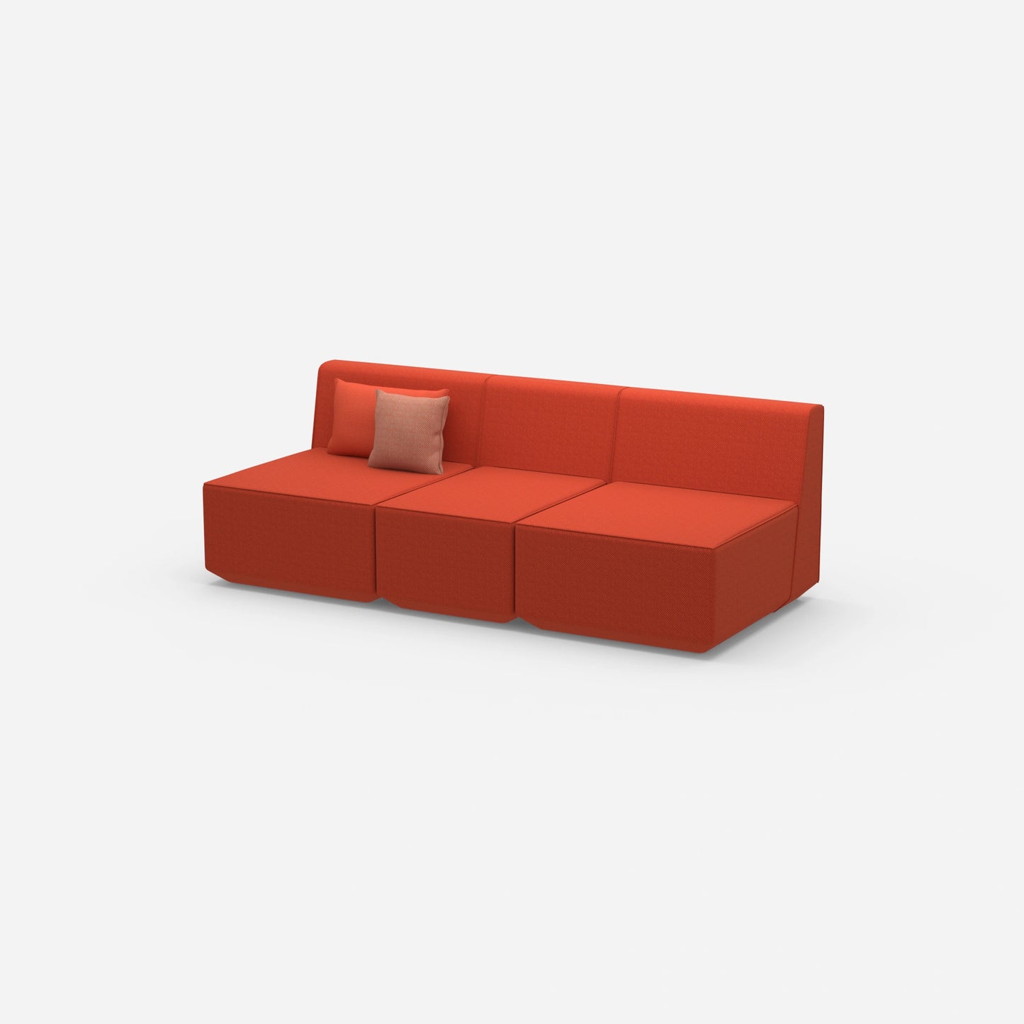 Rotes Dreisitzer Sofa von der Seite
