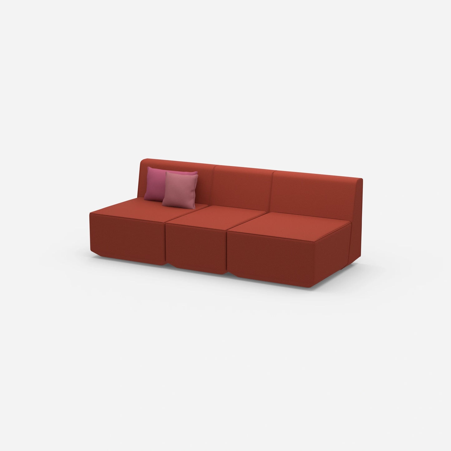 Rotes Dreisitzer Sofa von der Seite
