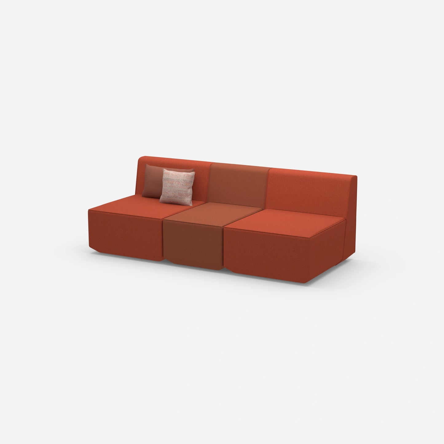 Rotes Dreisitzer Sofa von der Seite