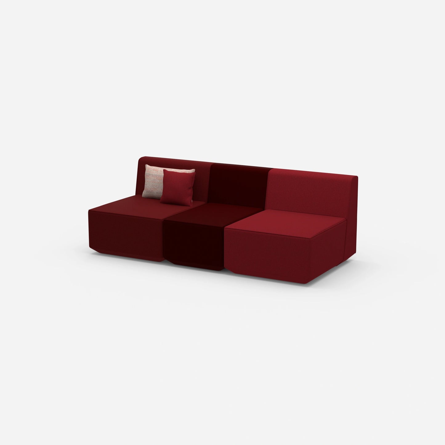 Rotes Dreisitzer Sofa von der Seite