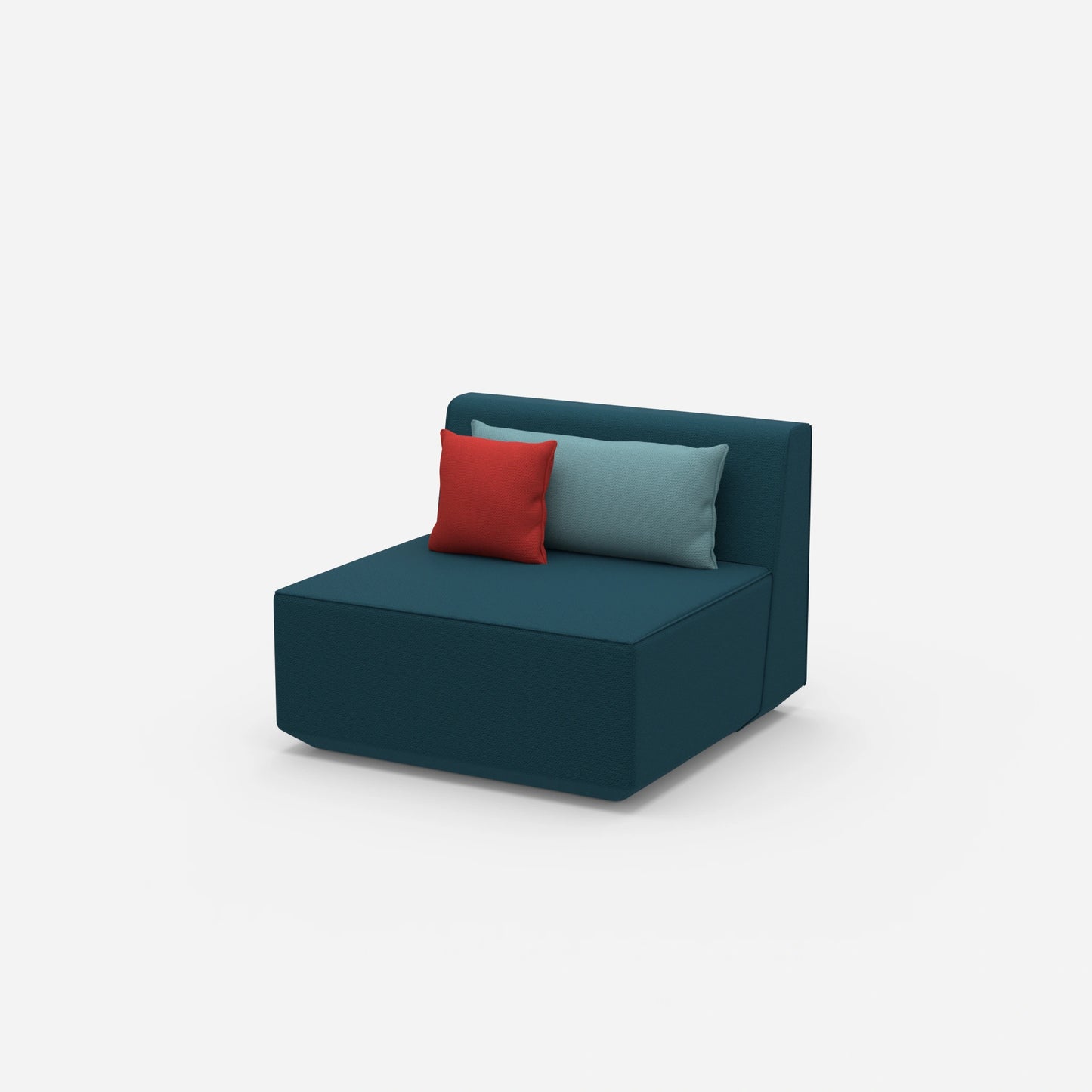 Sessel blau 80 cm breit von der Seite