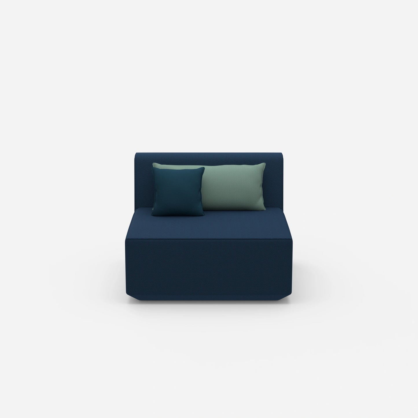 Sessel blau 80 cm breit von vorne