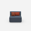 Sessel blau 80 cm breit von vorne