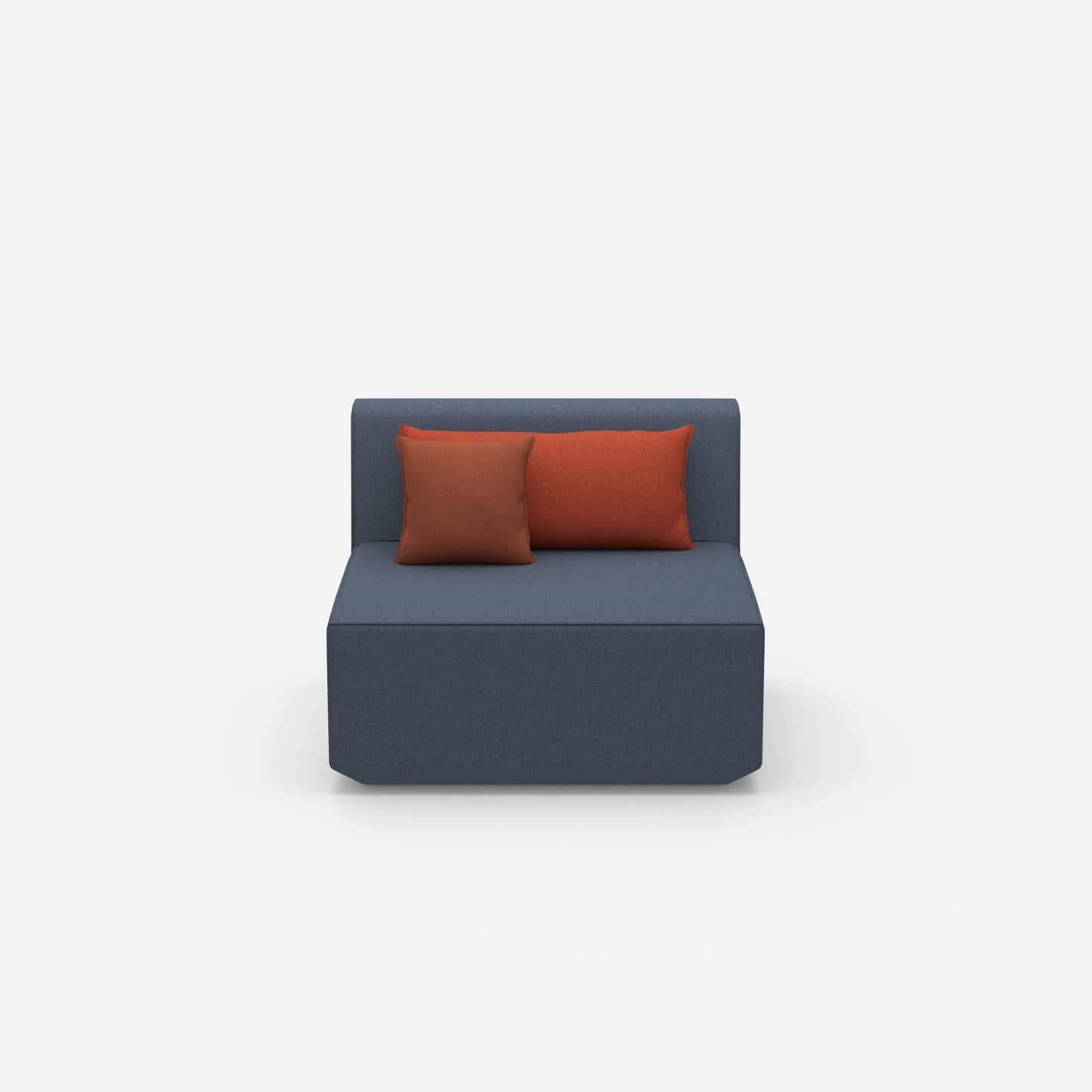 Sessel blau 80 cm breit von vorne