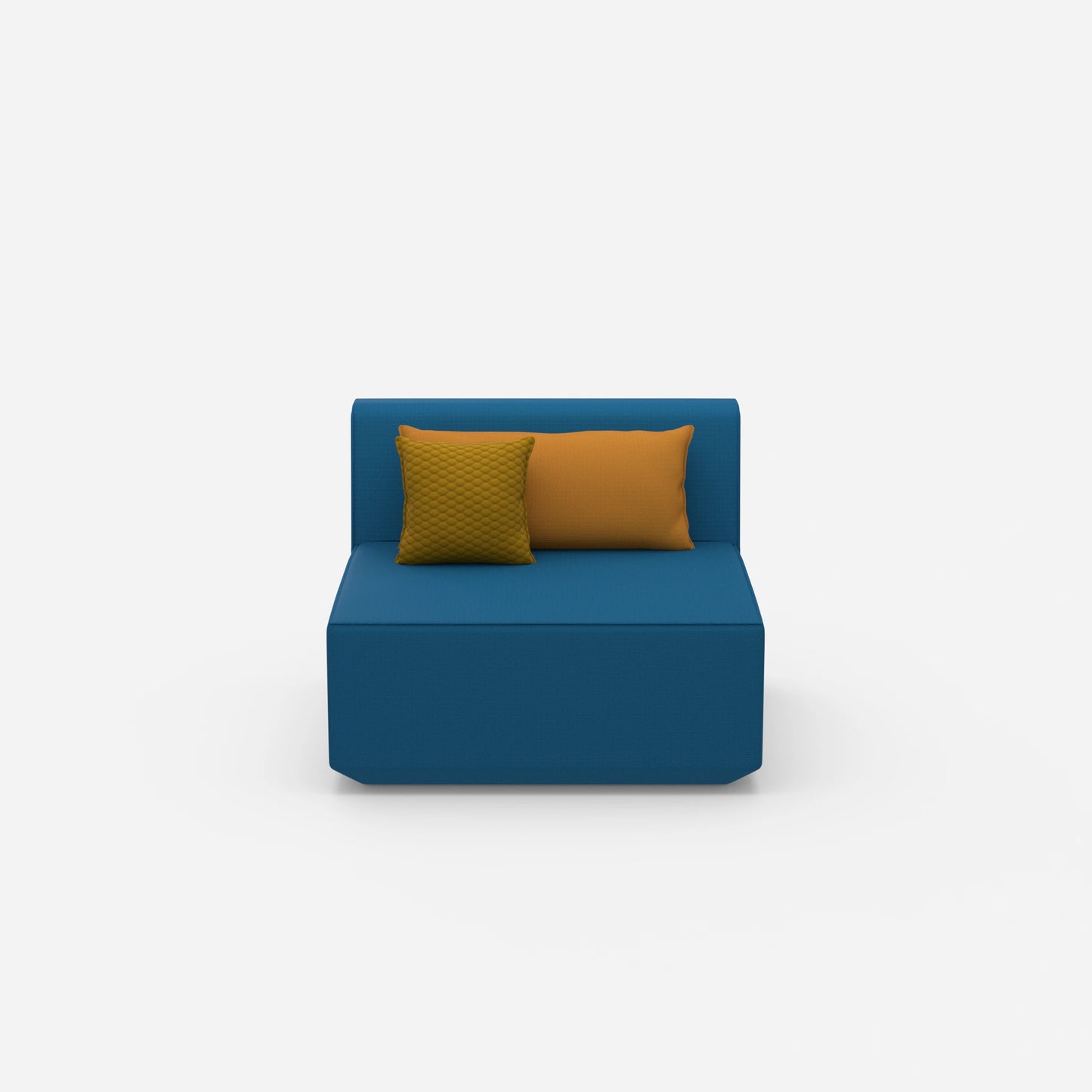 Sessel blau 80 cm breit von vorne
