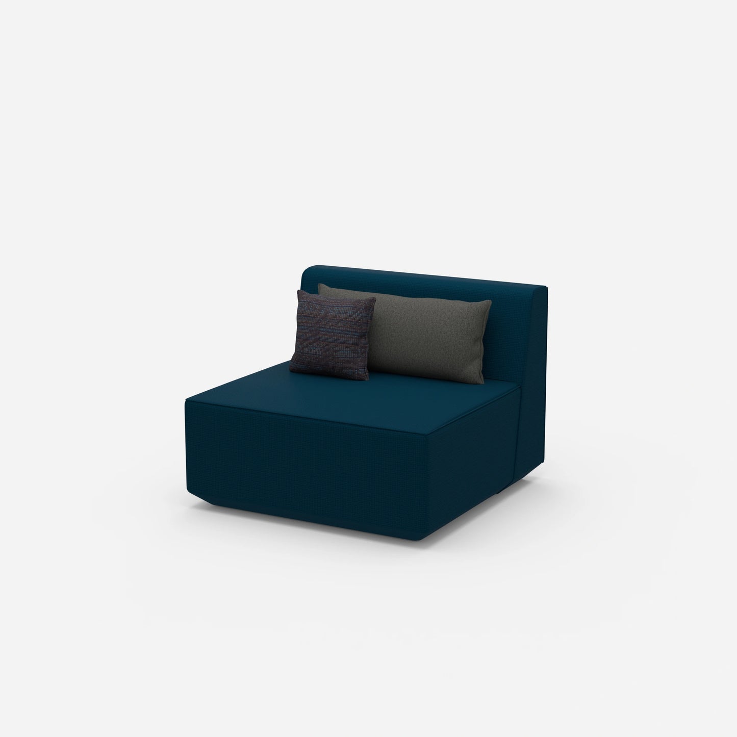 Sessel blau 80 cm breit von der Seite