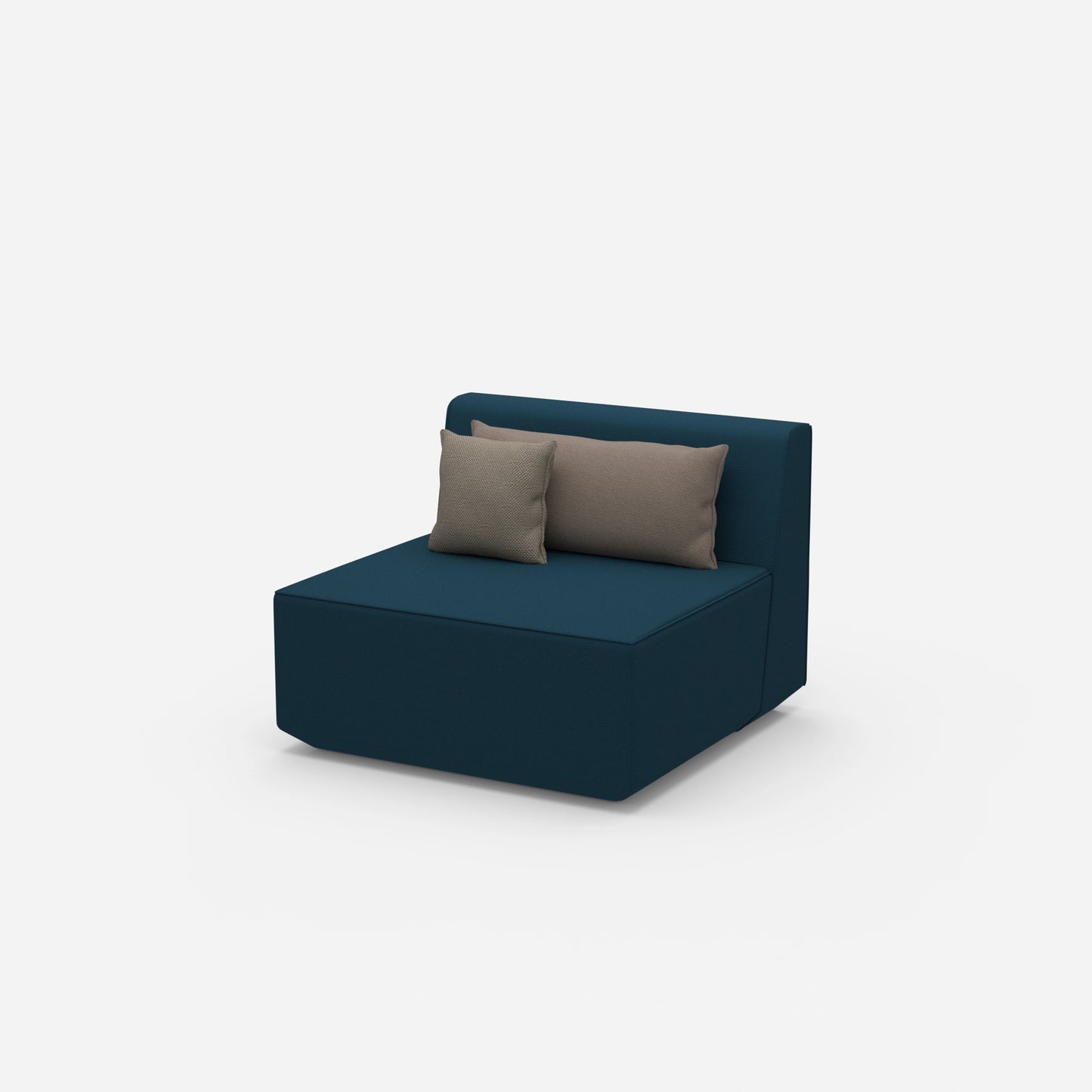 Sessel blau 80 cm breit von der Seite