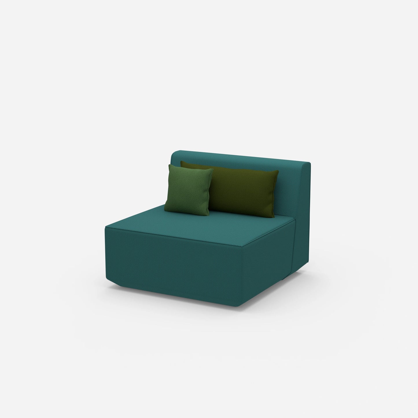 Sessel blau 80 cm breit von der Seite