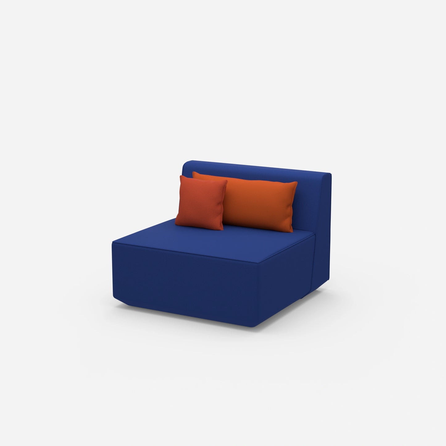 Sessel blau 80 cm breit von der Seite