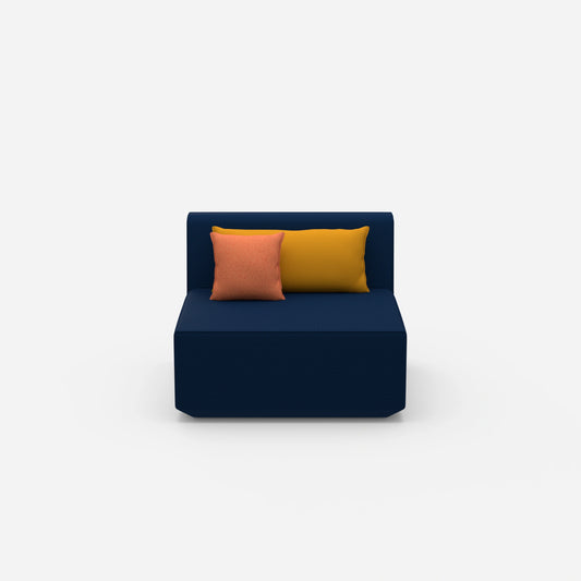 Sessel blau 80 cm breit von vorne