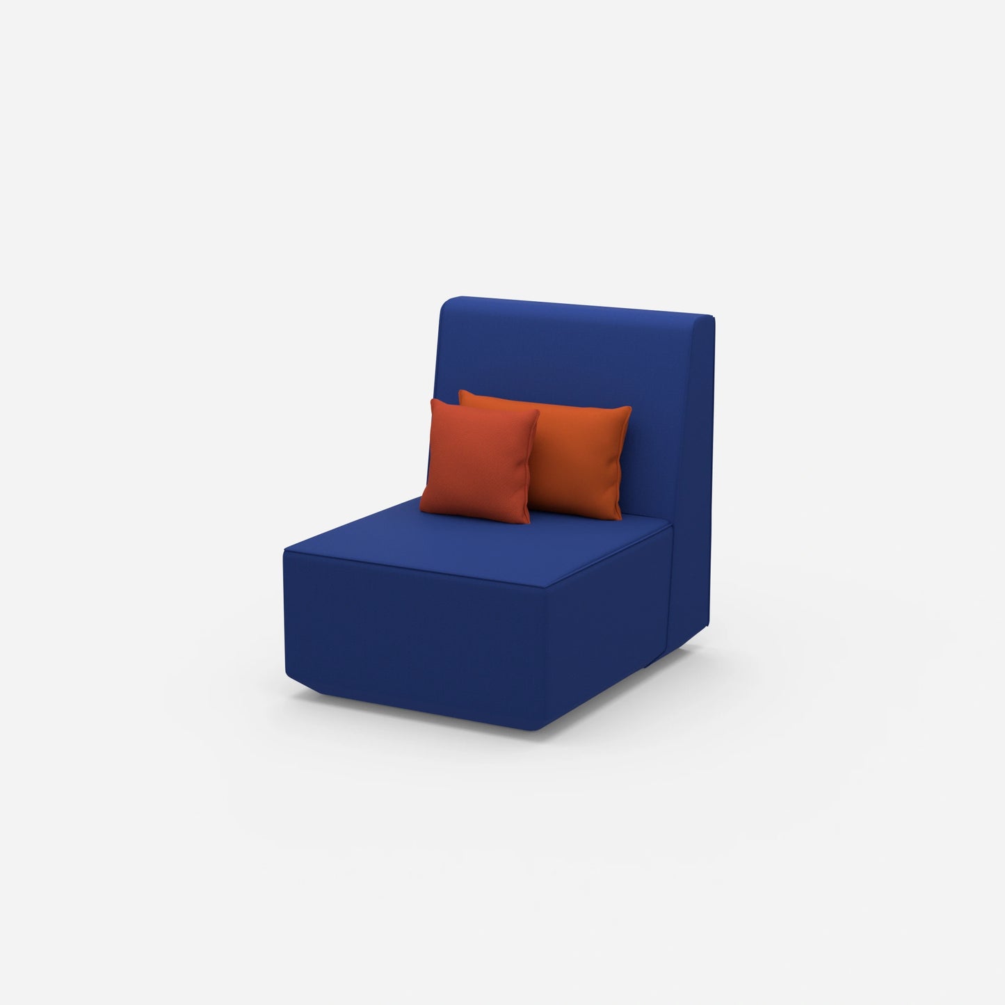 Sessel blau von der Seite