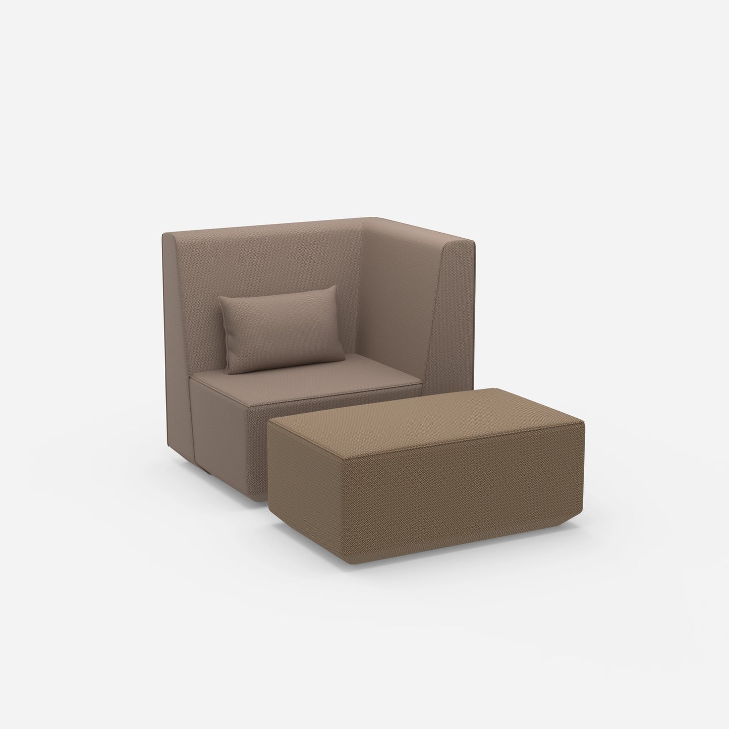 Sessel für das Wohnzimmer beige von der Seite