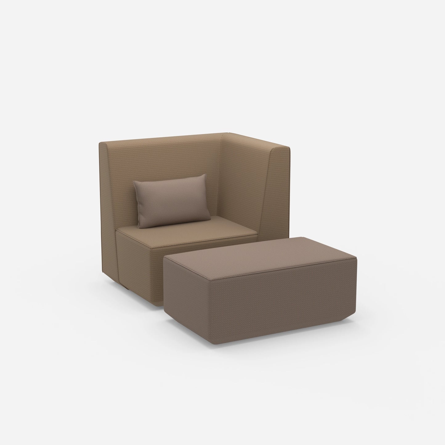 Sessel für das Wohnzimmer beige von der Seite