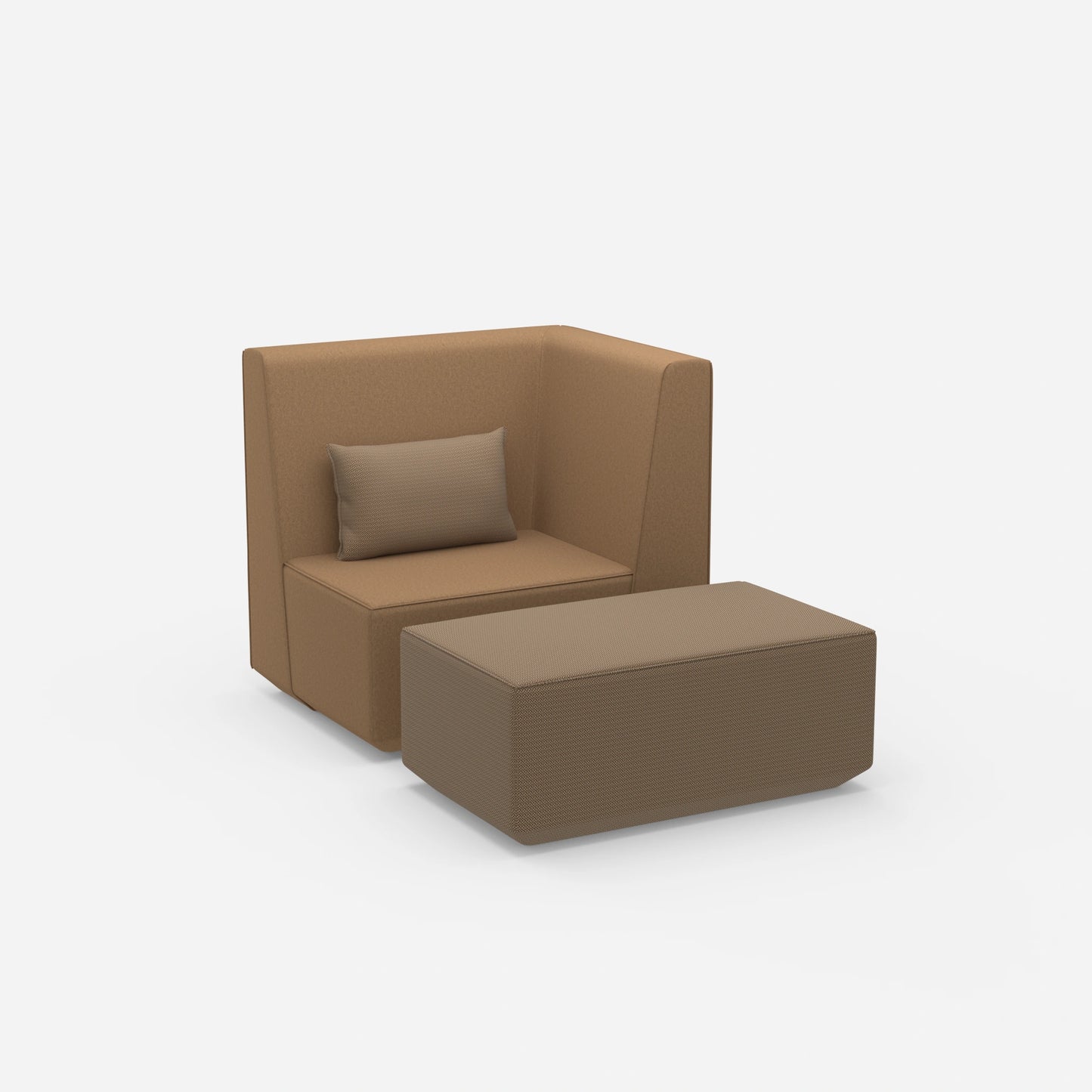 Sessel für das Wohnzimmer beige von der Seite