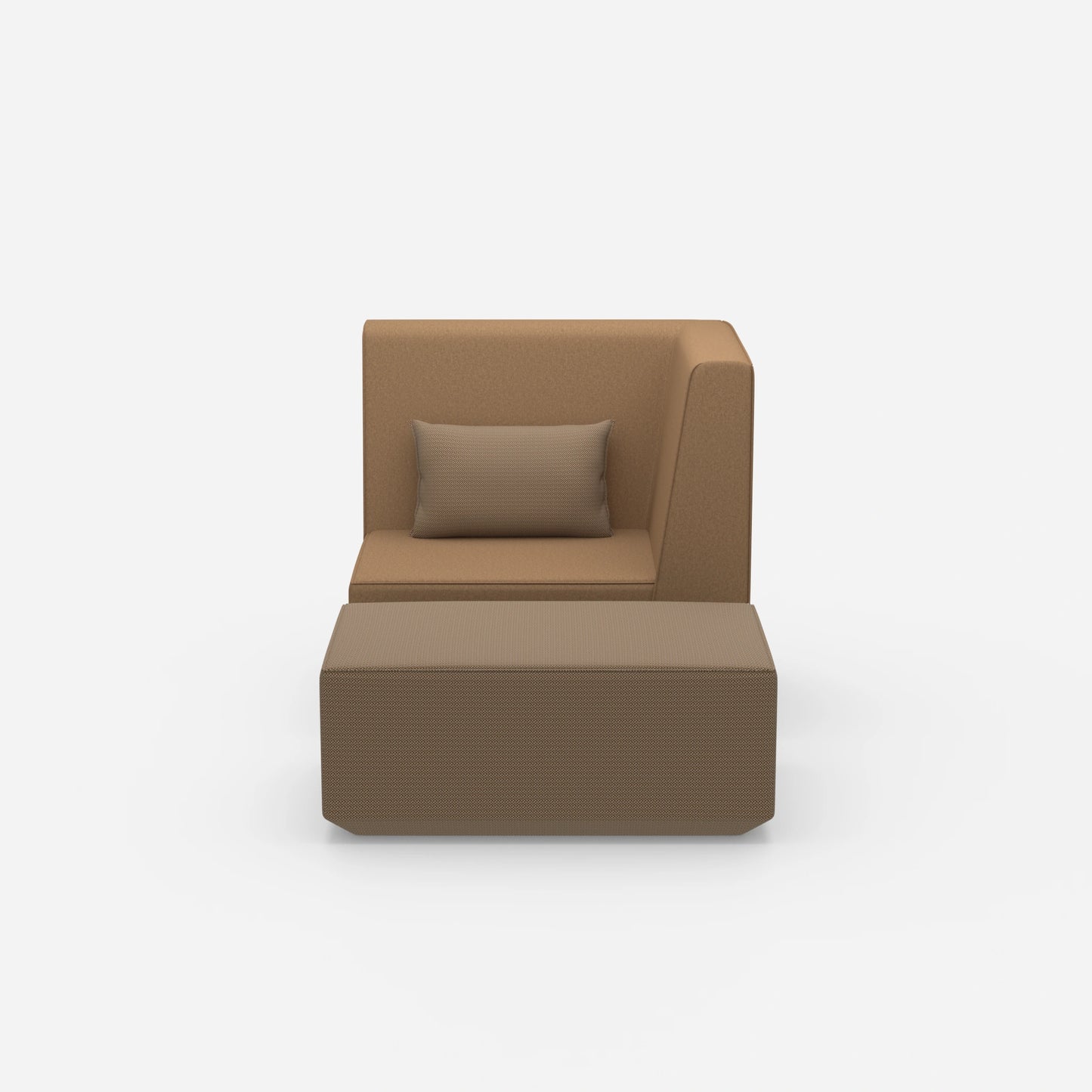 Sessel für das Wohnzimmer beige von vorne