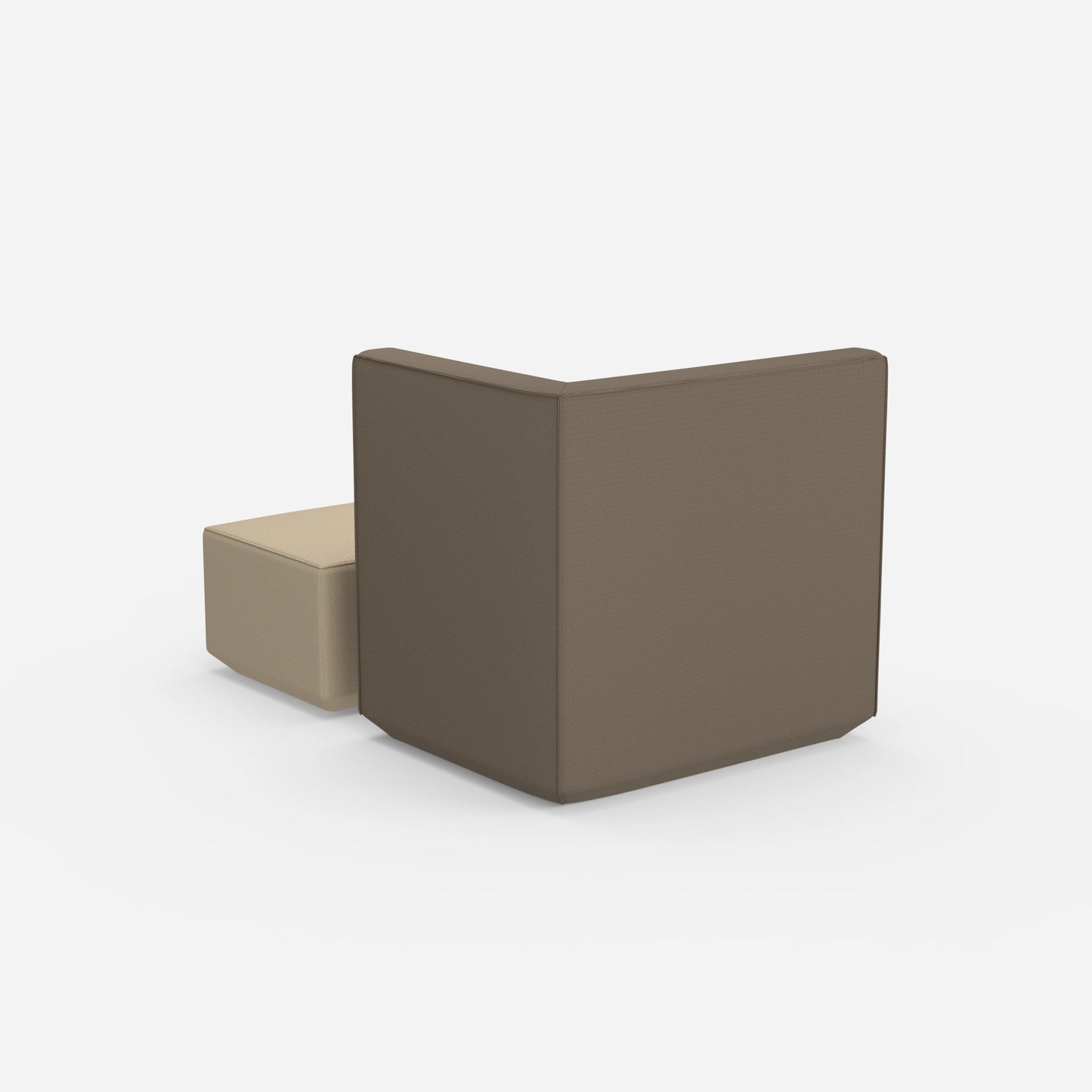 Sessel für das Wohnzimmer beige von hinten