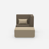 Sessel für das Wohnzimmer beige von vorne