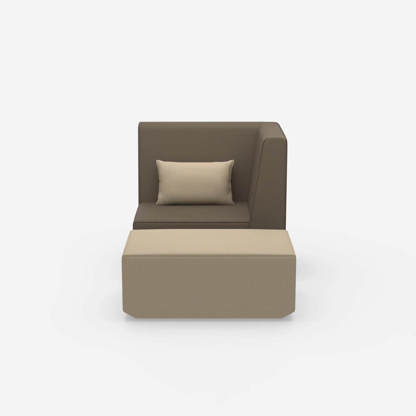 Sessel für das Wohnzimmer beige von vorne