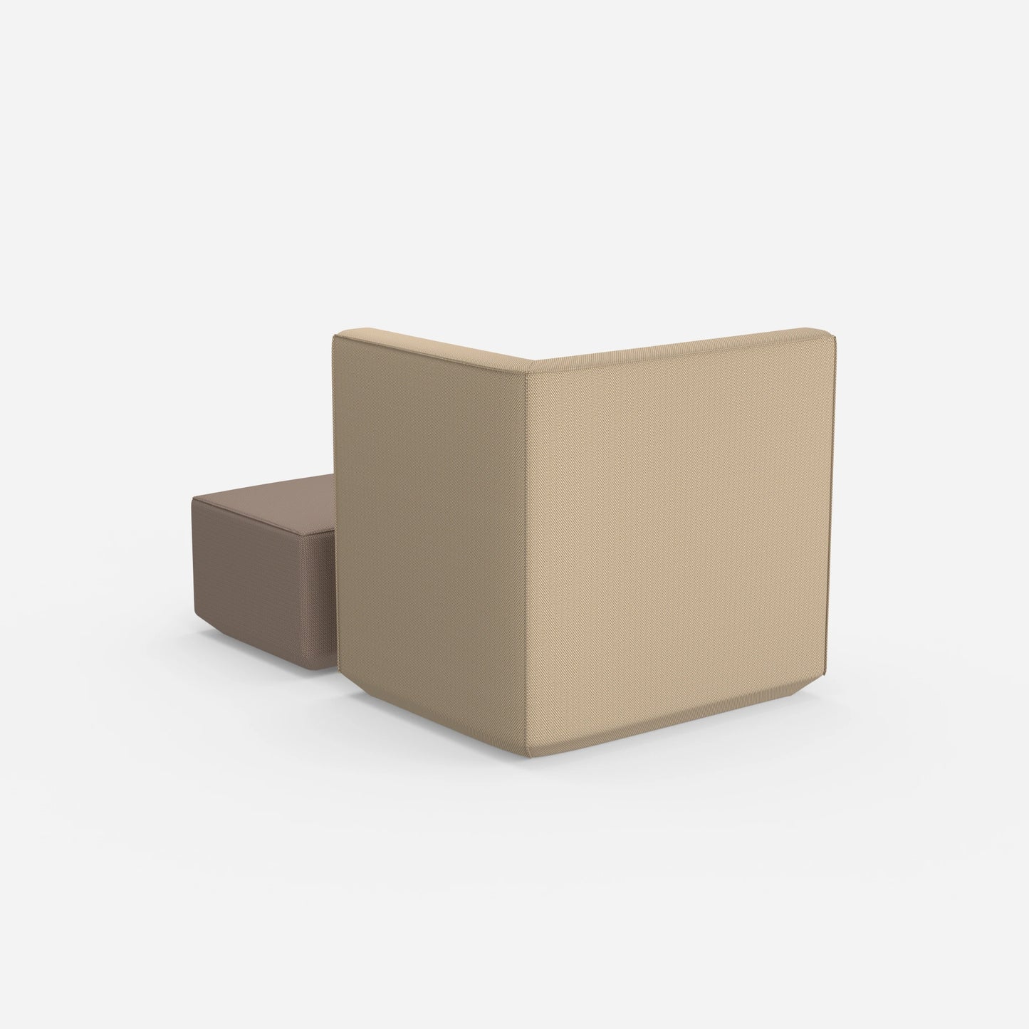 Sessel für das Wohnzimmer beige von hinten