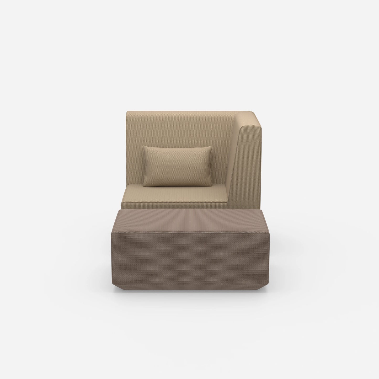 Sessel für das Wohnzimmer beige von vorne