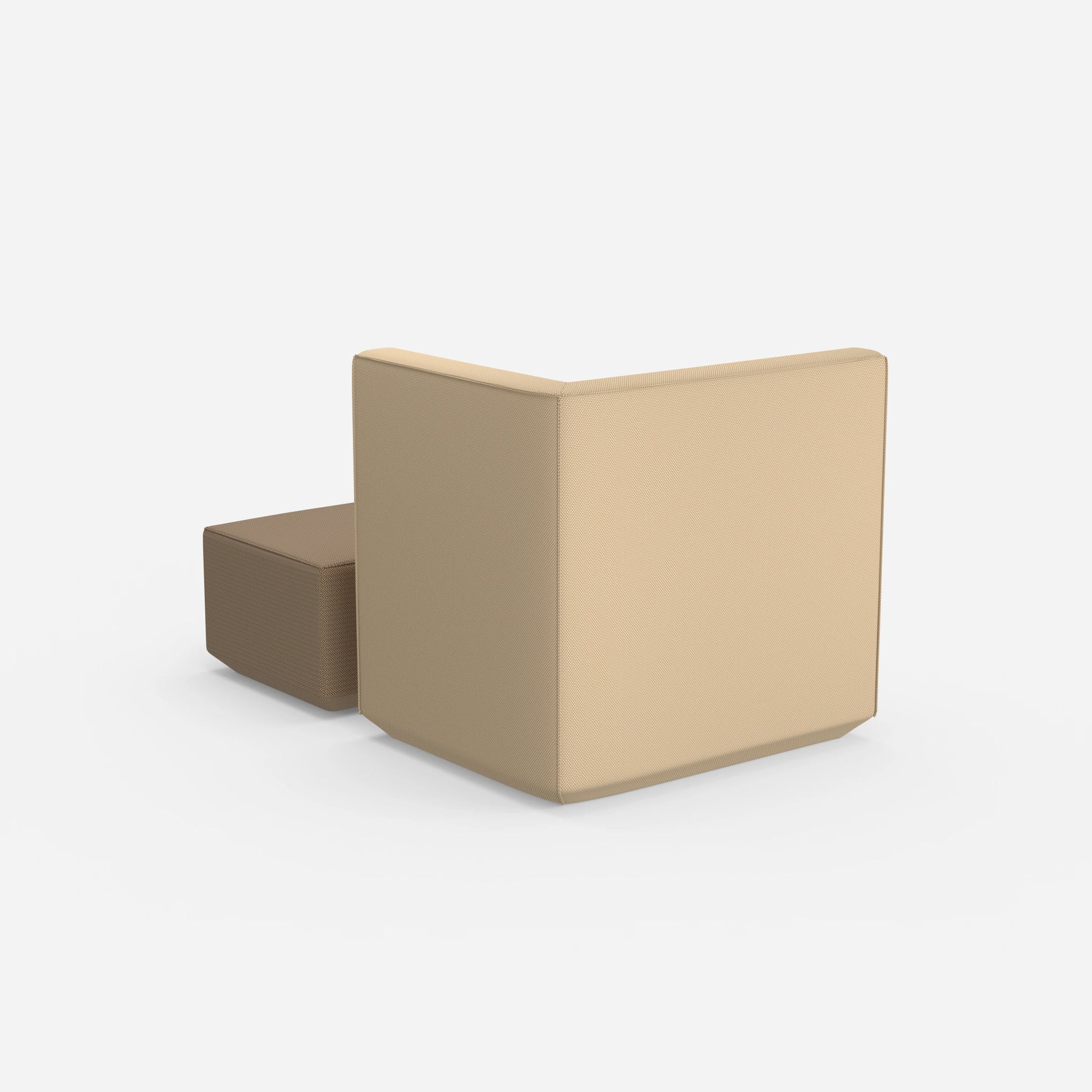 Sessel für das Wohnzimmer beige von hinten