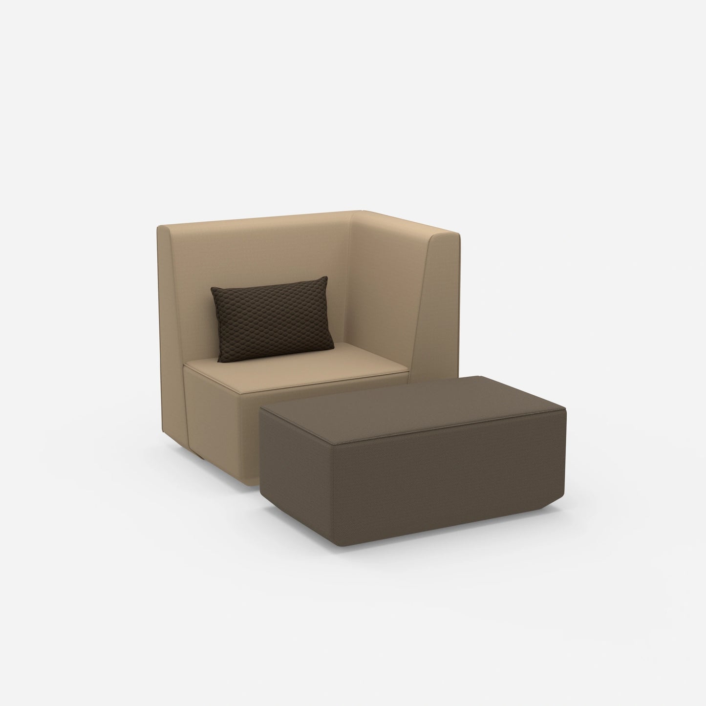 Sessel für das Wohnzimmer beige von der Seite