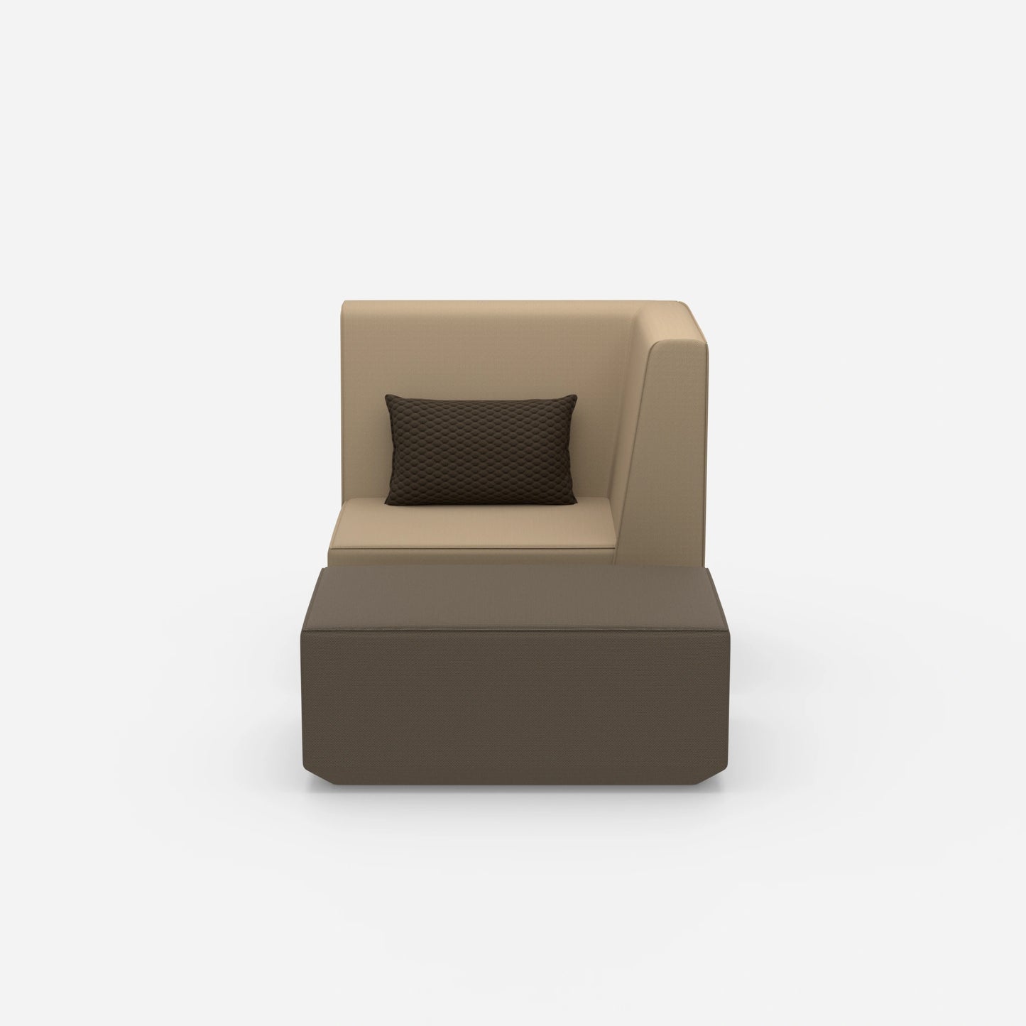 Sessel für das Wohnzimmer beige von vorne