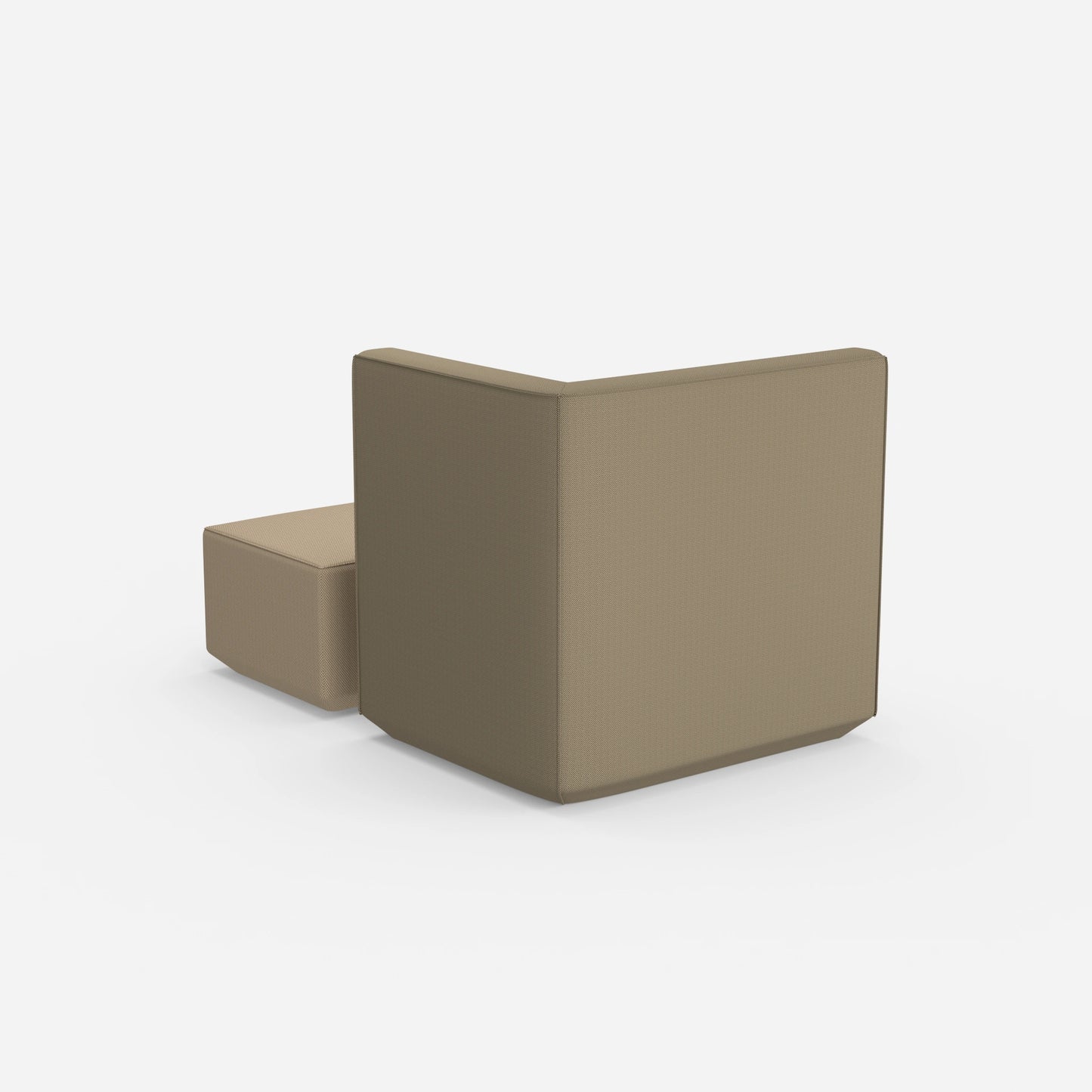 Sessel für das Wohnzimmer beige von hinten