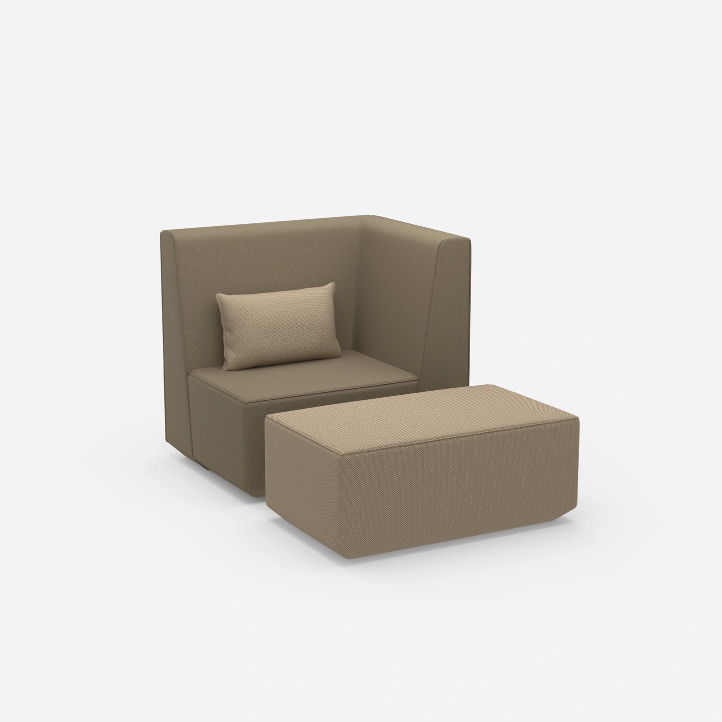 Sessel für das Wohnzimmer beige von der Seite