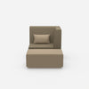Sessel für das Wohnzimmer beige von vorne