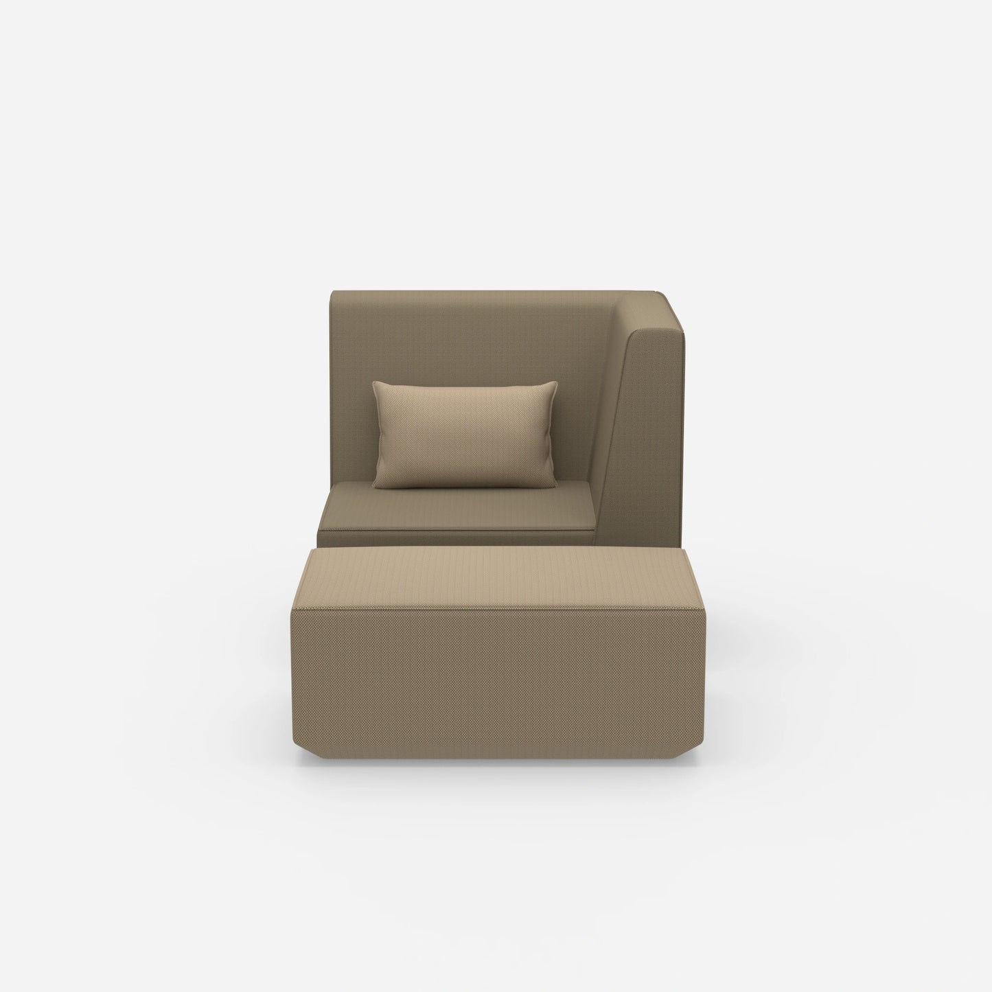 Sessel für das Wohnzimmer beige von vorne