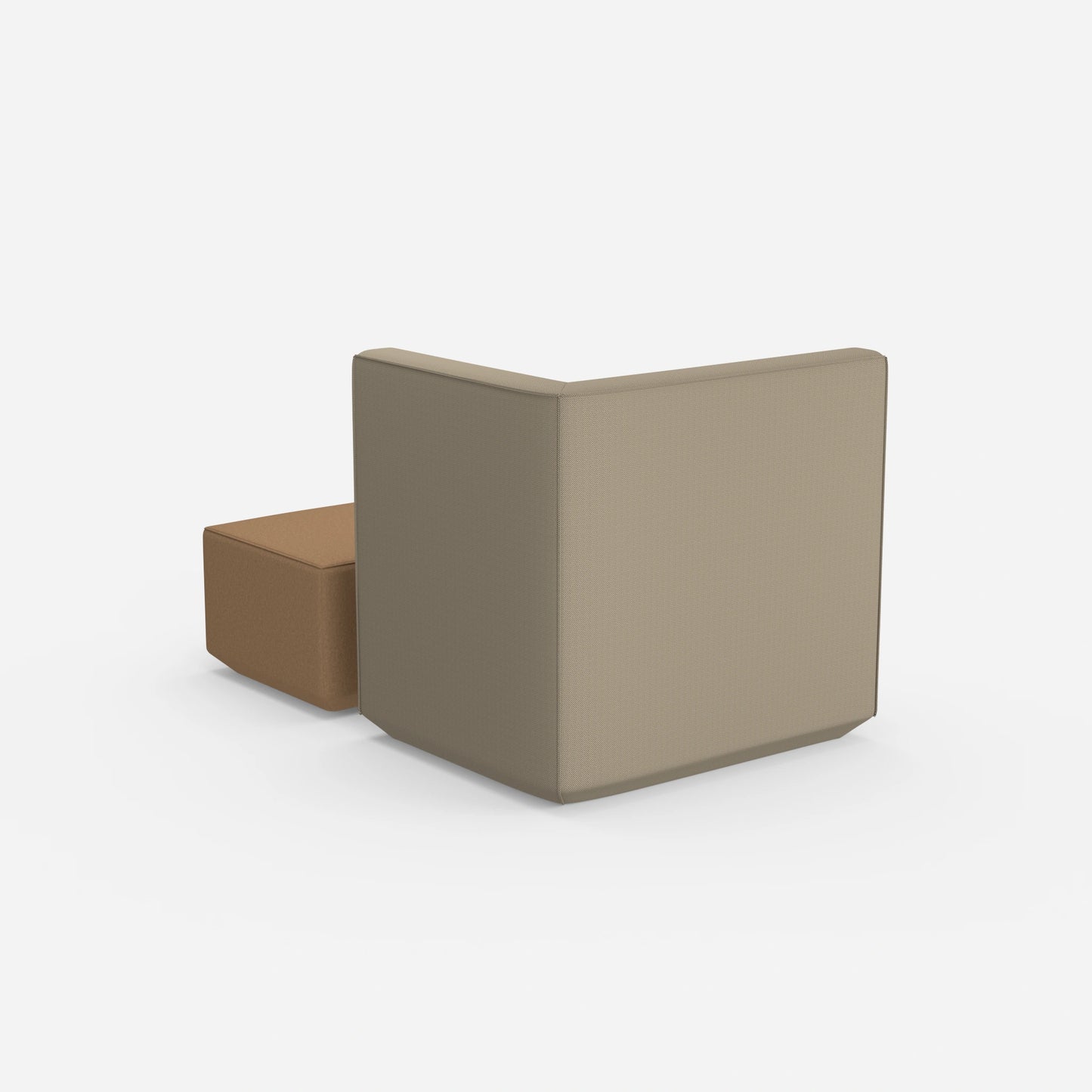 Sessel für das Wohnzimmer beige von hinten