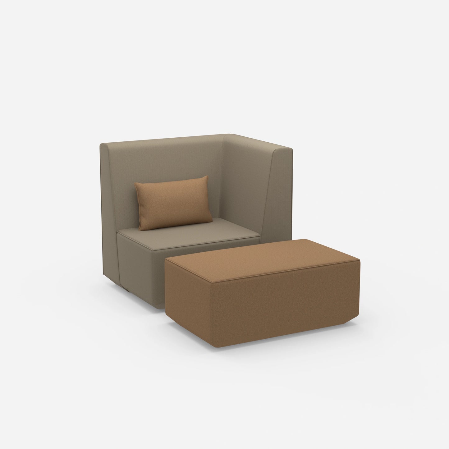 Sessel für das Wohnzimmer beige von der Seite