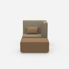 Sessel für das Wohnzimmer beige von vorne