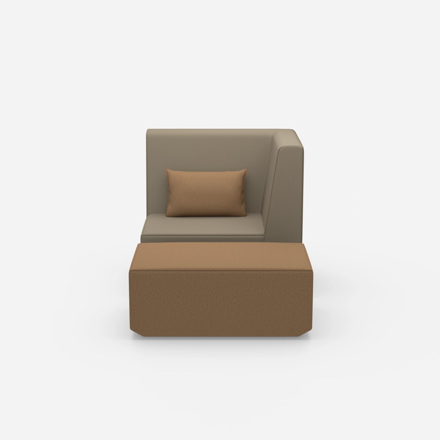 Sessel für das Wohnzimmer beige von vorne