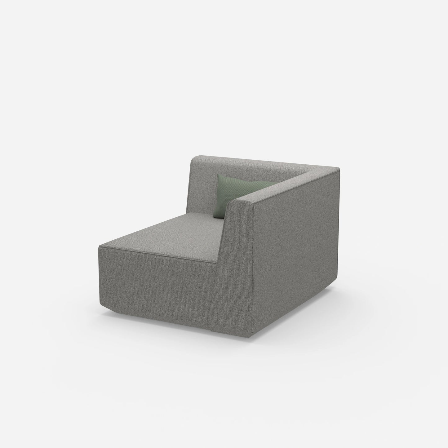 Sessel für Wohnzimmer in Grau von der Seite