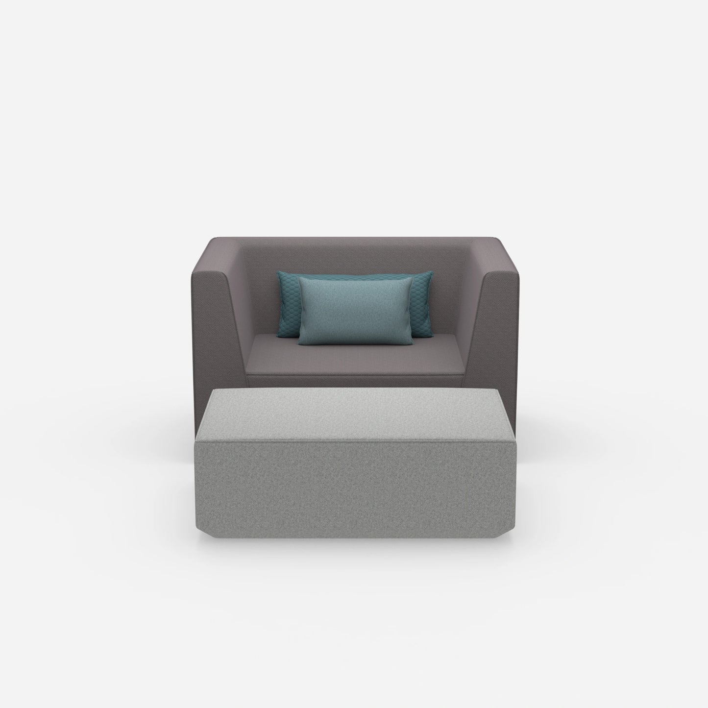 Sessel mit flexibler Fußablage von vorne