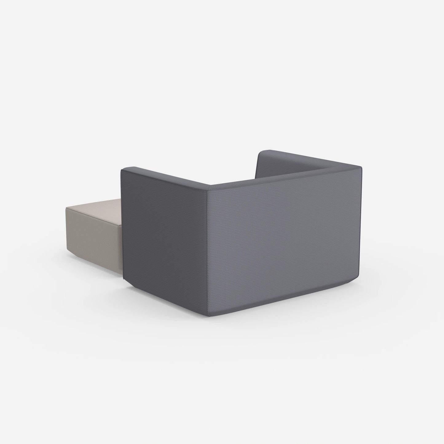 Sessel mit flexibler Fußablage von hinten