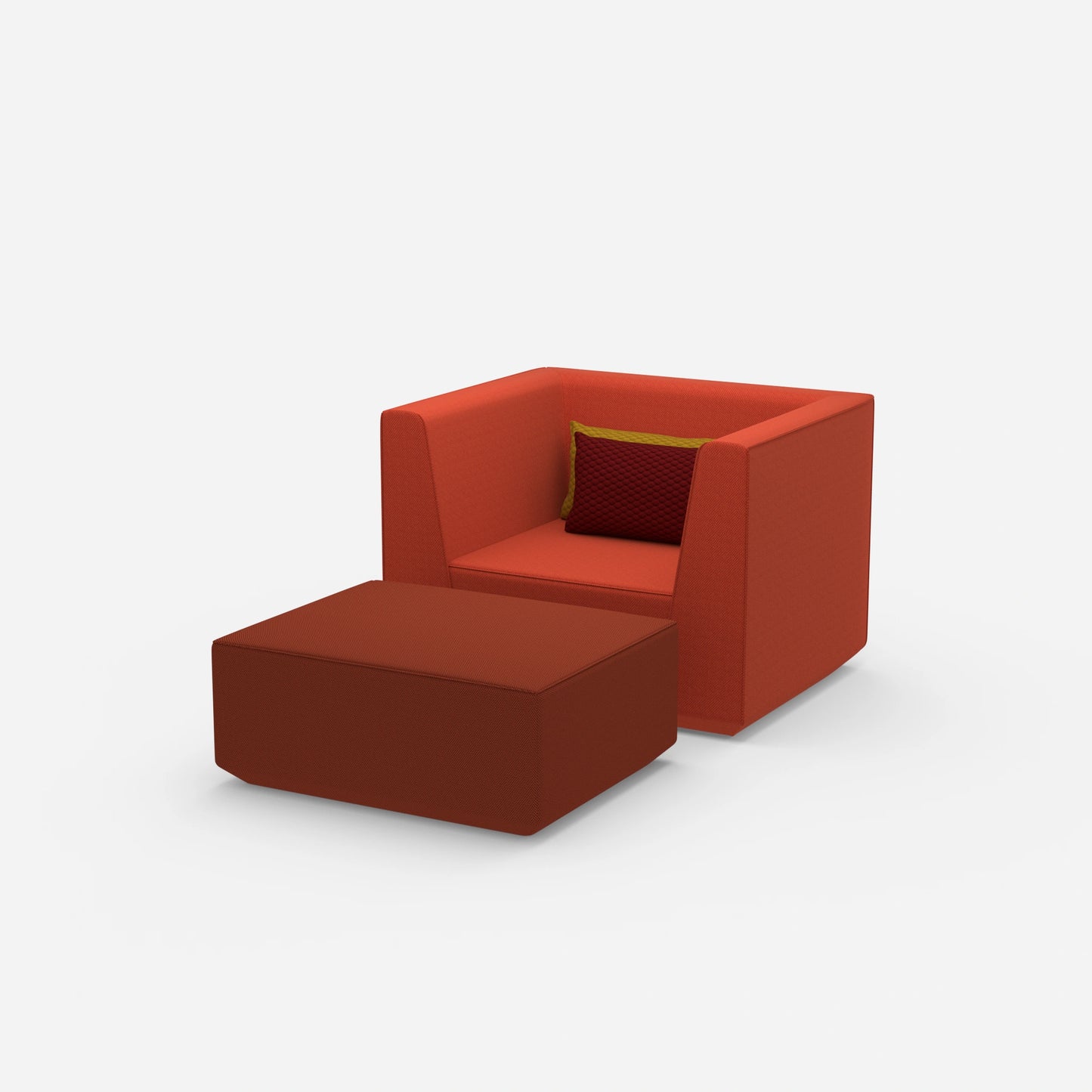 Sessel mit Fußablage modern von der Seite