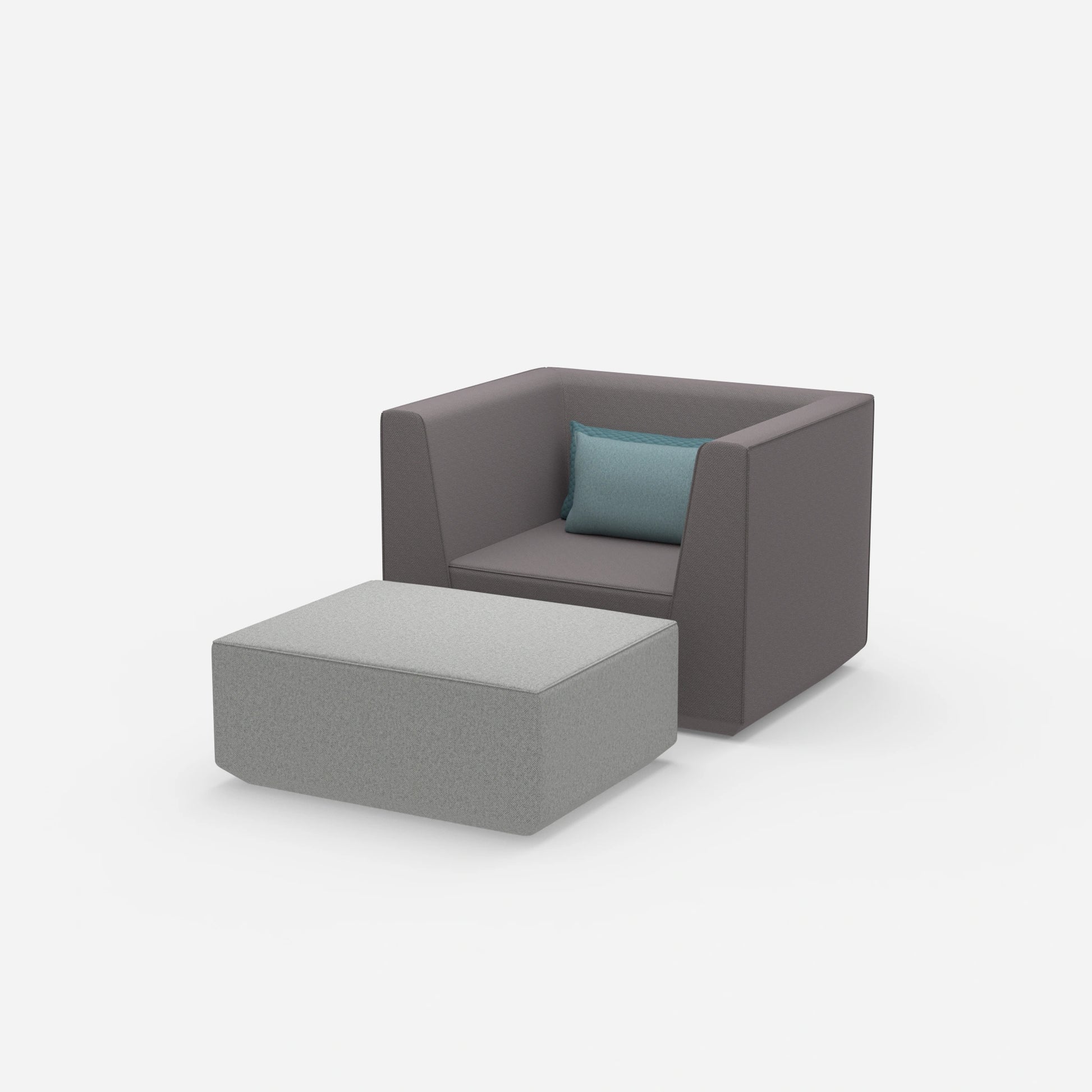 Sessel mit Fußablage modern von der Seite