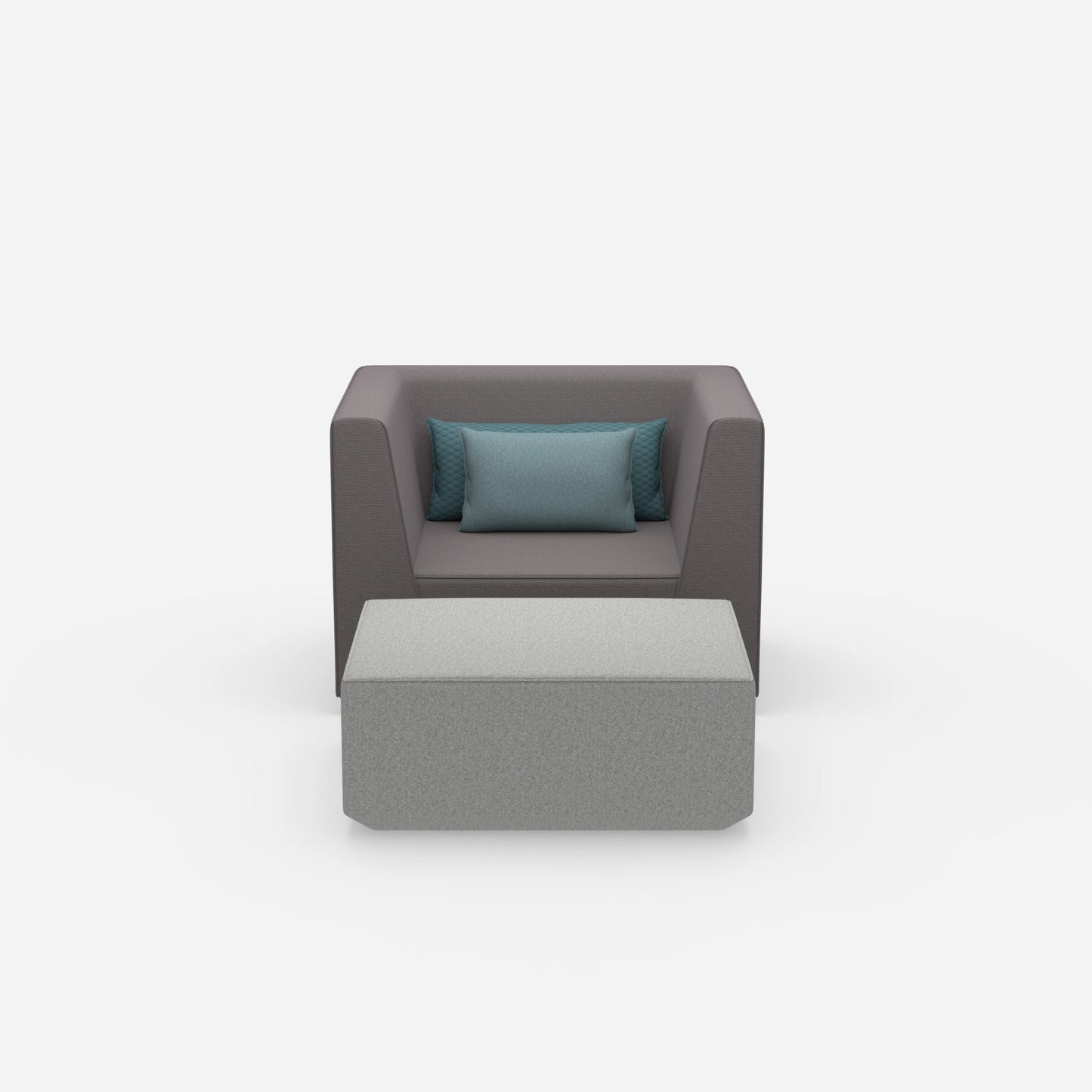 Sessel mit Fußablage modern von vorne