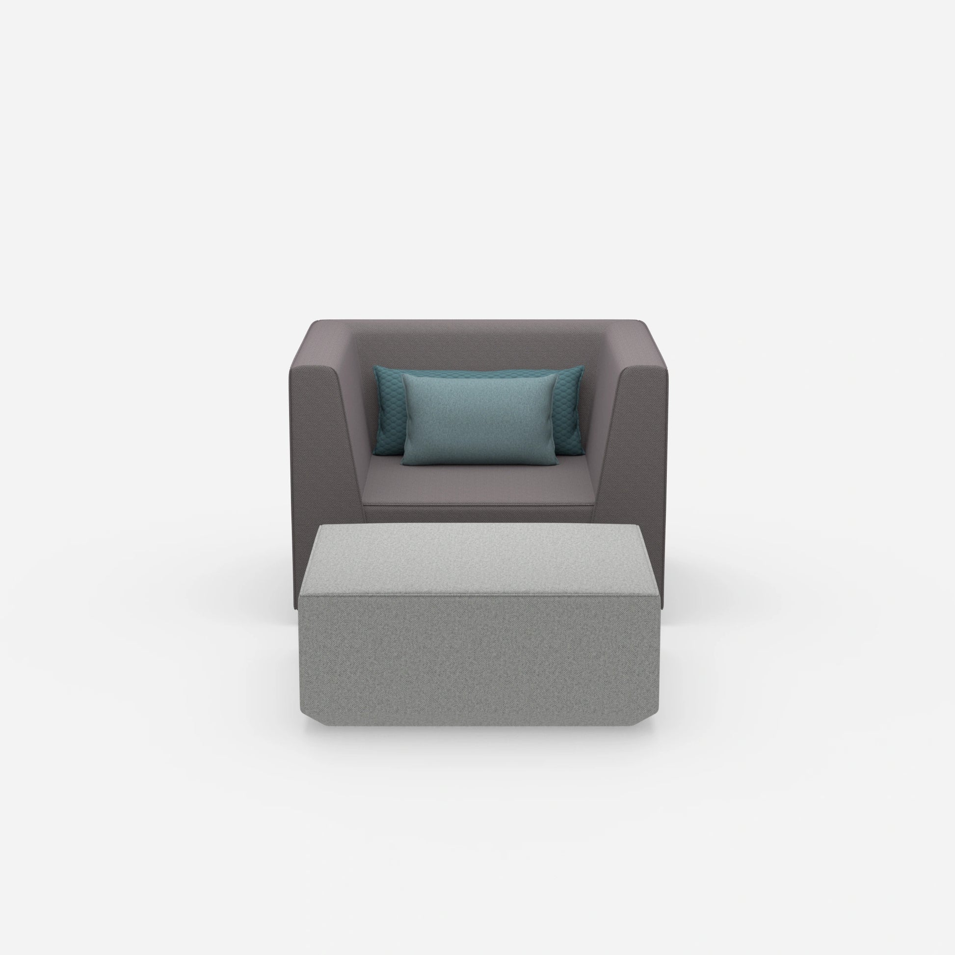 Sessel mit Fußablage modern von vorne
